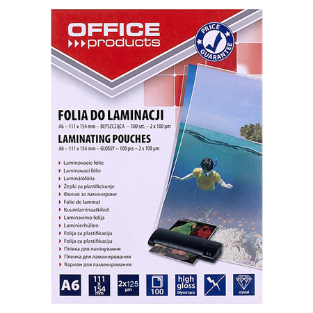 ΖΕΛΑΤΙΝΕΣ ΠΛΑΣΤΙΚΟΠΟΙΗΣΗΣ OFFICE A6 2Χ125MIC 100Τ