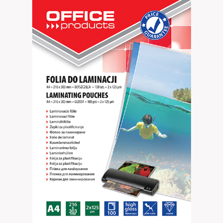 ΖΕΛΑΤΙΝΕΣ ΠΛΑΣΤΙΚΟΠΟΙΗΣΗΣ OFFICE A4 2Χ125MIC 100T  