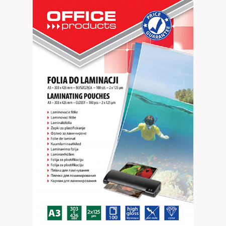 ΖΕΛΑΤΙΝΕΣ ΠΛΑΣΤΙΚΟΠΟΙΗΣΗΣ OFFICE A3 2Χ125MIC 100T  