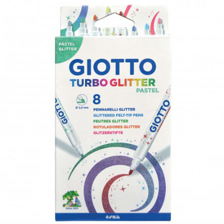 ΜΑΡΚΑΔΟΡΟΙ GIOTTO TURBO PASTEL GLITTER 8 ΧΡΩΜΑΤΩΝ