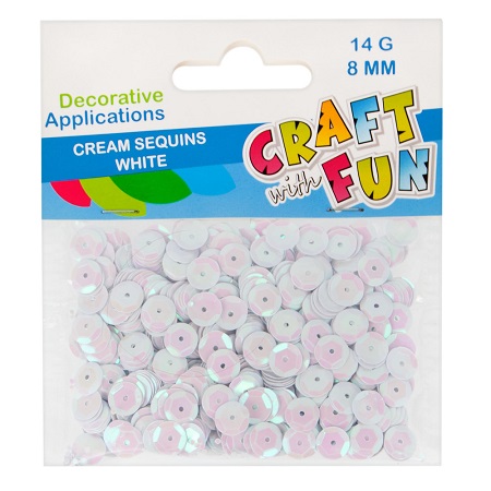 ΠΟΥΛΙΕΣ ΔΙΑΚΟΣΜΗΤΙΚΕΣ CRAFT WITH FUN ΛΕΥΚΕΣ 8ΜΜ 14GR