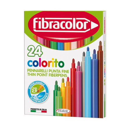 ΜΑΡΚΑΔΟΡΟΙ FIBRA ΨΙΛΗΣ ΓΡΑΦΗΣ COLORITO 2.9MM 24ΧΡΩΜ.