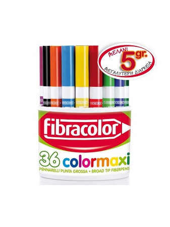 ΜΑΡΚΑΔΟΡΟΙ FIBRA ΧΟΝΔΡΗΣ ΓΡΑΦΗΣ COLORMAXI 36 ΤΕΜΑΧΙΩΝ 12 ΧΡΩΜ. ΣΕ ΠΟΤΗΡΙ