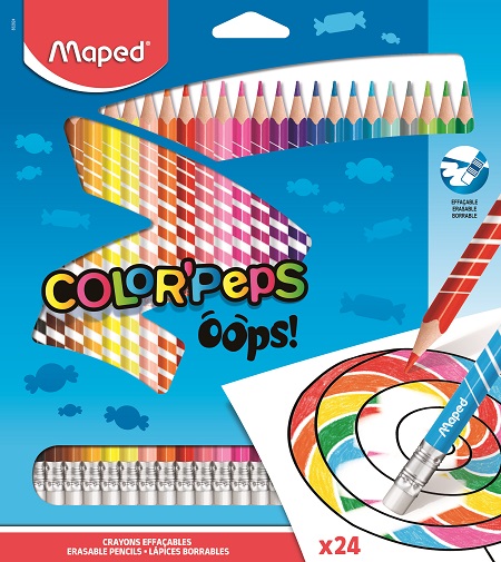 ΞΥΛΟΜΠΟΓΙΕΣ MAPED COLOR'PEPS OOPS (ΜΕ ΓΟΜΑ) 24 ΧΡΩΜΑΤΑ