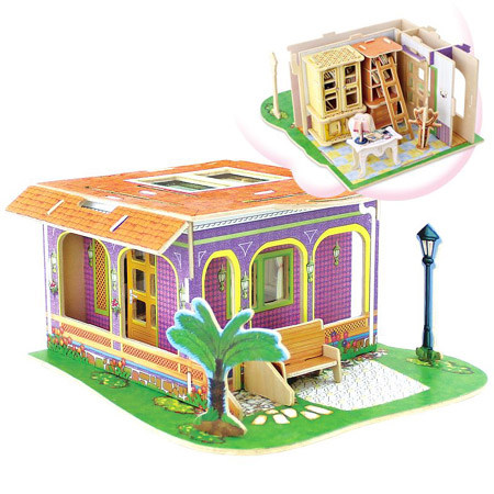 ROBOTIME ΞΥΛΙΝΟ PUZZLE SMALL HOUSE AND FURNITURE ΒΙΒΛΙΟΘΗΚΗ P104 S300/225/3MM