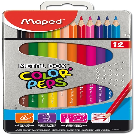 ΞΥΛΟΜΠΟΓΙΕΣ MAPED COLOR'PEPS STARS 12 ΧΡΩΜΑΤΑ ΜΕΤΑΛ. ΘΗΚΗ