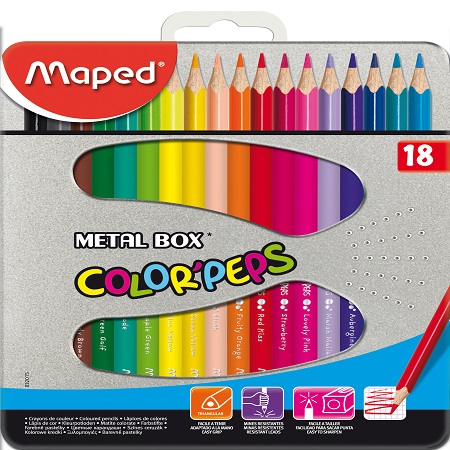 ΞΥΛΟΜΠΟΓΙΕΣ MAPED COLOR'PEPS STARS 18 ΧΡΩΜΑΤΑ ΜΕΤΑΛ. ΘΗΚΗ