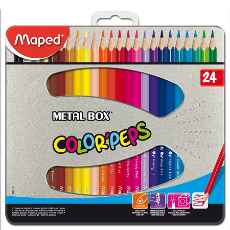 ΞΥΛΟΜΠΟΓΙΕΣ MAPED COLOR'PEPS STARS 24 ΧΡΩΜΑΤΑ ΜΕΤΑΛ. ΘΗΚΗ