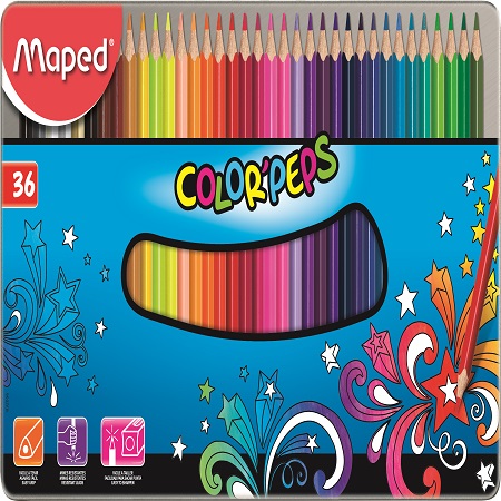 ΞΥΛΟΜΠΟΓΙΕΣ MAPED COLOR'PEPS STARS 36 ΧΡΩΜΑΤΑ ΜΕΤΑΛ. ΘΗΚΗ