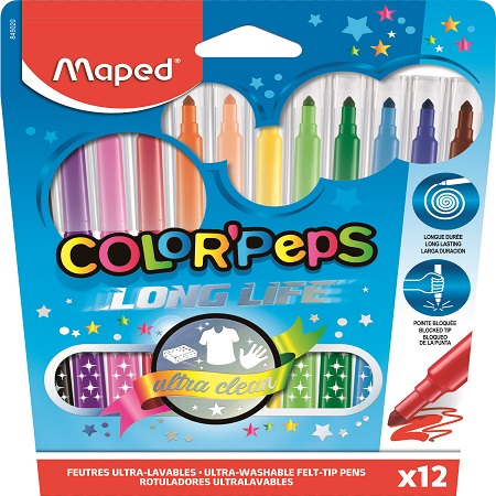 ΜΑΡΚΑΔΟΡΟΙ MAPED COLOR'PEPS LONG LIFE 12 ΧΡΩΜΑΤΩΝ