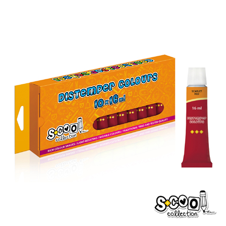 ΤΕΜΠΕΡΕΣ SCOOL 16ml 10Τ SCARLET RED ΧΡΩΜΑ