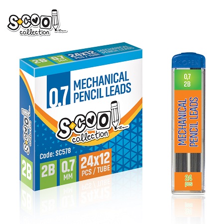 ΜΥΤΕΣ SCOOL ΜΗΧΑΝΙΚΩΝ ΜΟΛΥΒΙΩΝ 0.7mm  2Β  (ΠΕΡΙΕΧΕΙ 24 ΜΥΤΕΣ)