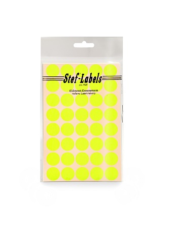 ΕΤΙΚΕΤΕΣ STEF FLUO ΣΤΡΟΓΓΥΛΕΣ ΔΙΑΜ.19mm ΚΙΤΡΙΝΕΣ ΠΑΚΕΤΟ 40 ΦΥΛΛΩΝ
