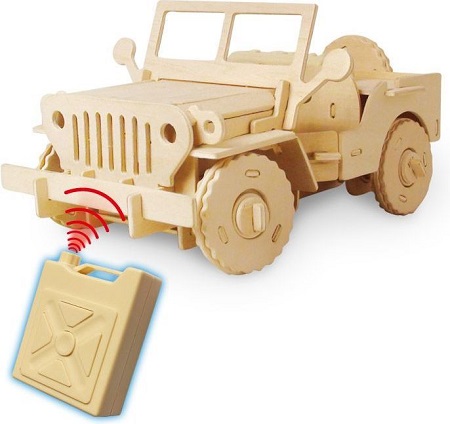 ROBOTIME ΞΥΛΙΝΟ PUZZLE VEHICLES 1 JEEP P78 S322/174/160 ΤΗΛΕΚΑΤΕΥΘΥΝΣΗ ΚΙΝΗΣΗ ΗΧΟΣ