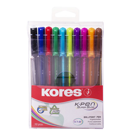 ΣΤΥΛΟ KORES K1 MEDIUM 0.7MM FLUO 10 ΧΡΩΜΑΤΑ 