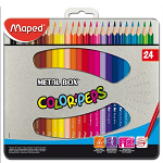 ΞΥΛΟΜΠΟΓΙΕΣ MAPED COLOR'PEPS STARS 24 ΧΡΩΜΑΤΑ ΜΕΤΑΛ. ΘΗΚΗ